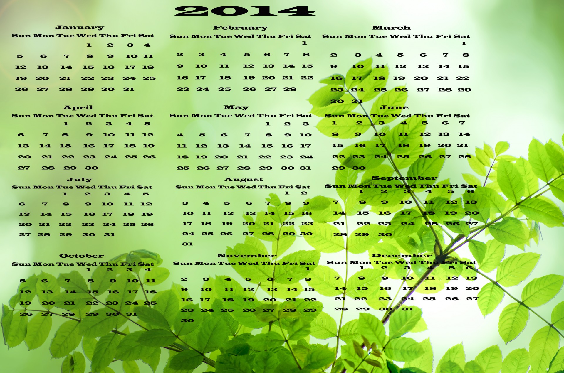 Календарь 2014