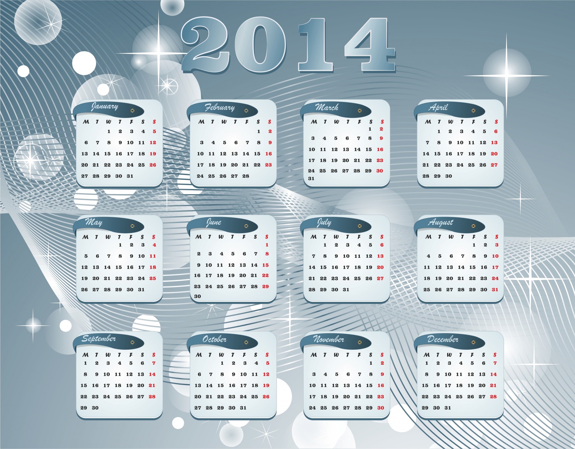 Kalendář na rok 2014