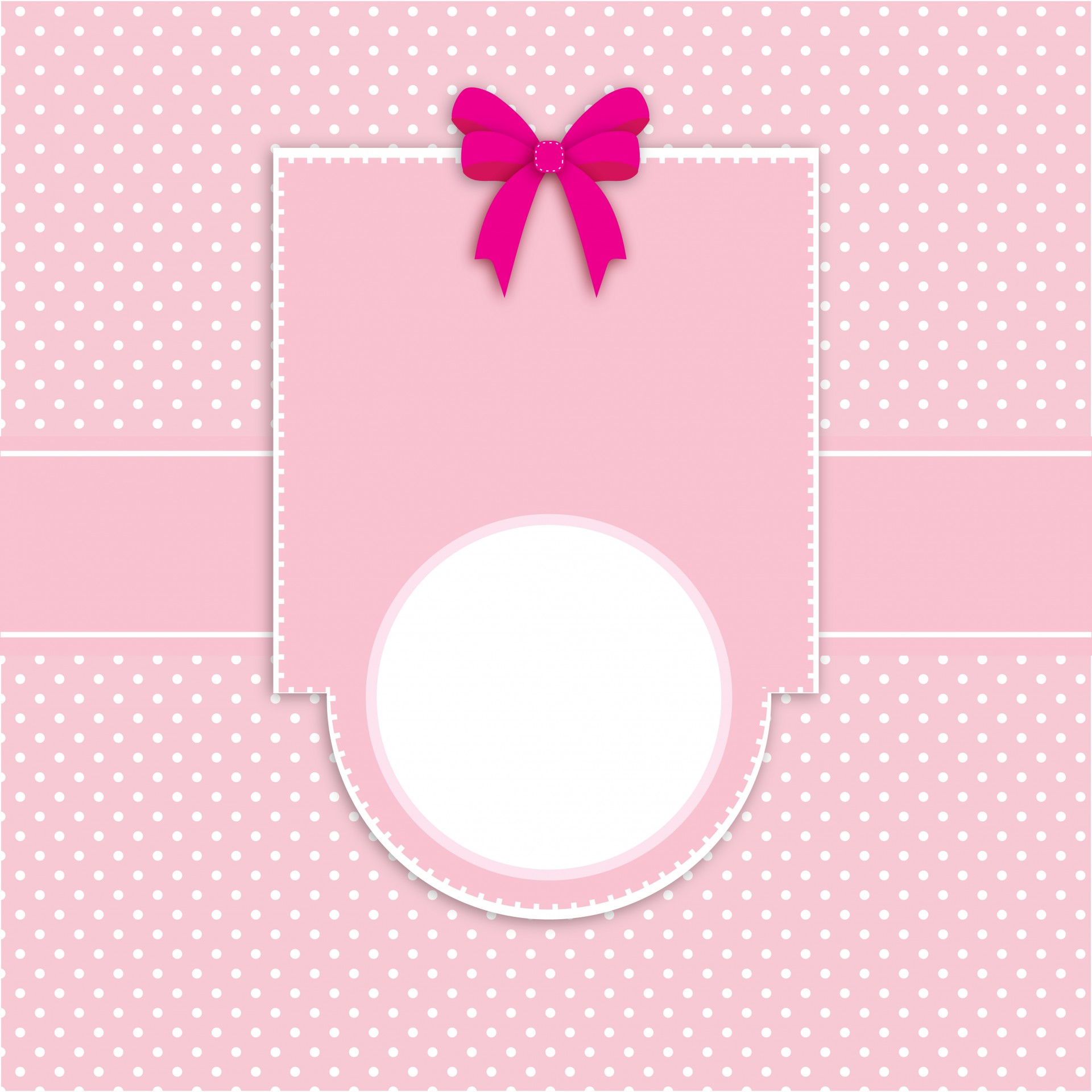 Card Invitation Polka Dots Pink
