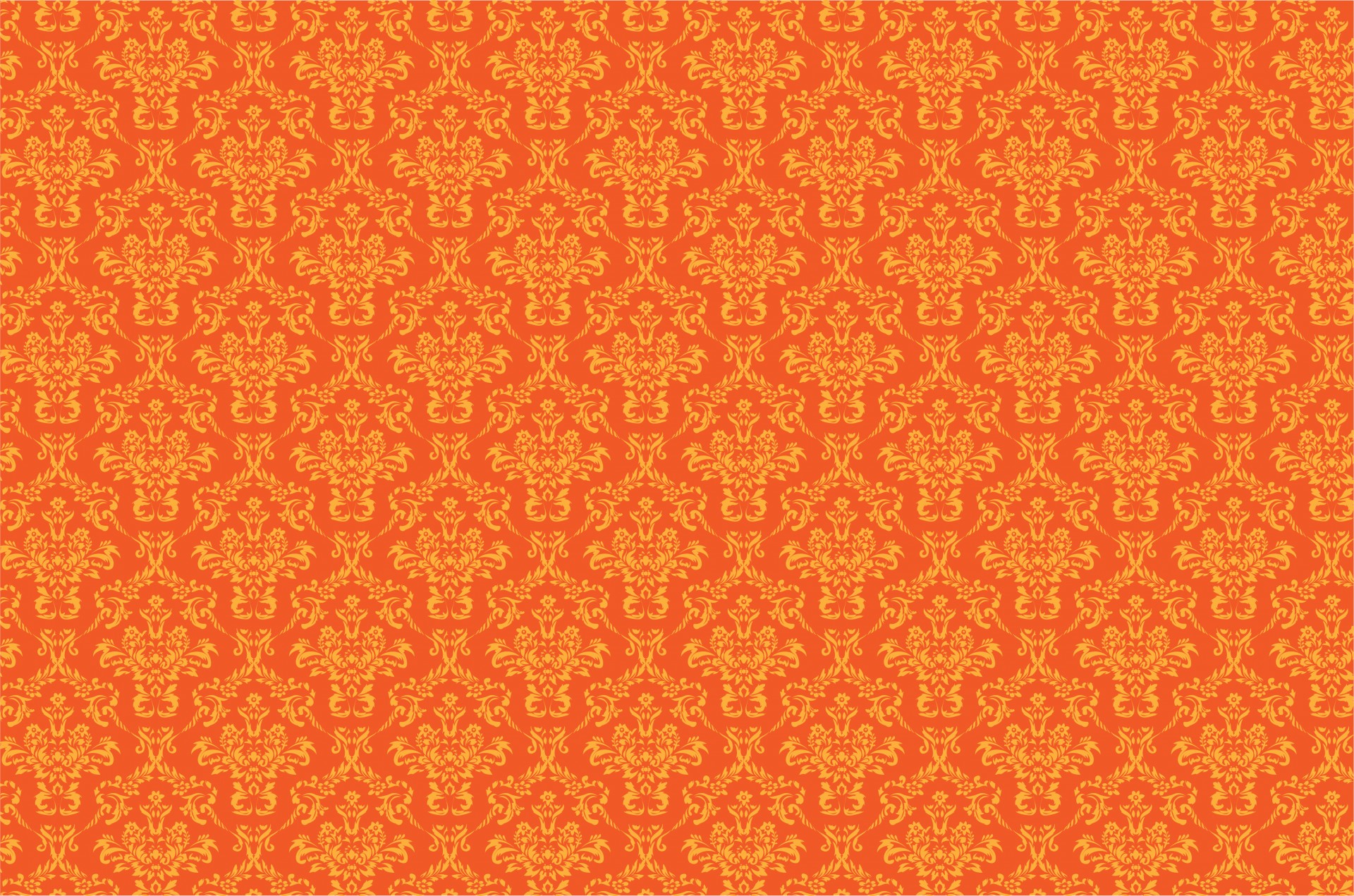 Damask Pattern Background Orange