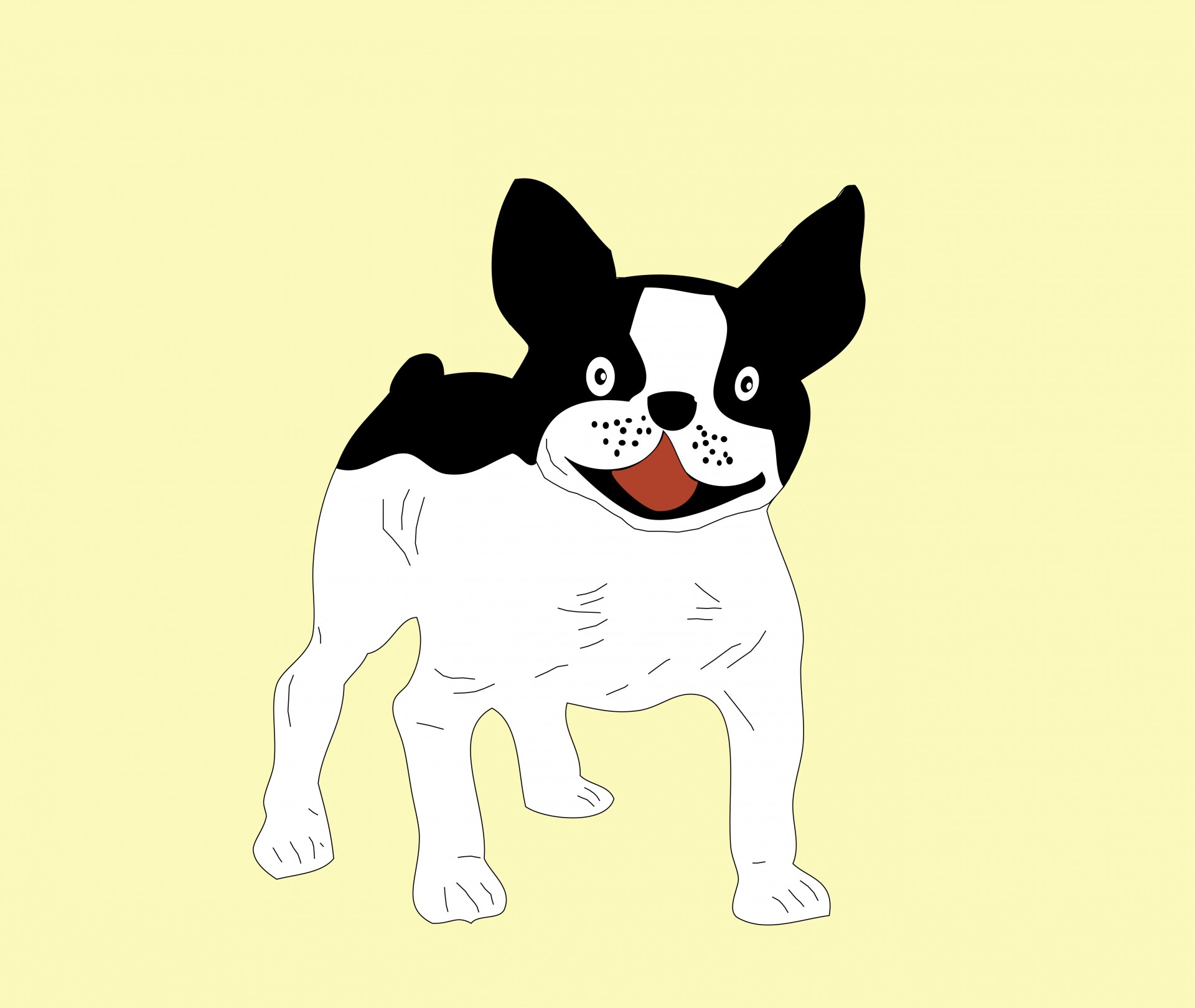 Cartoon hond Franse Bulldog