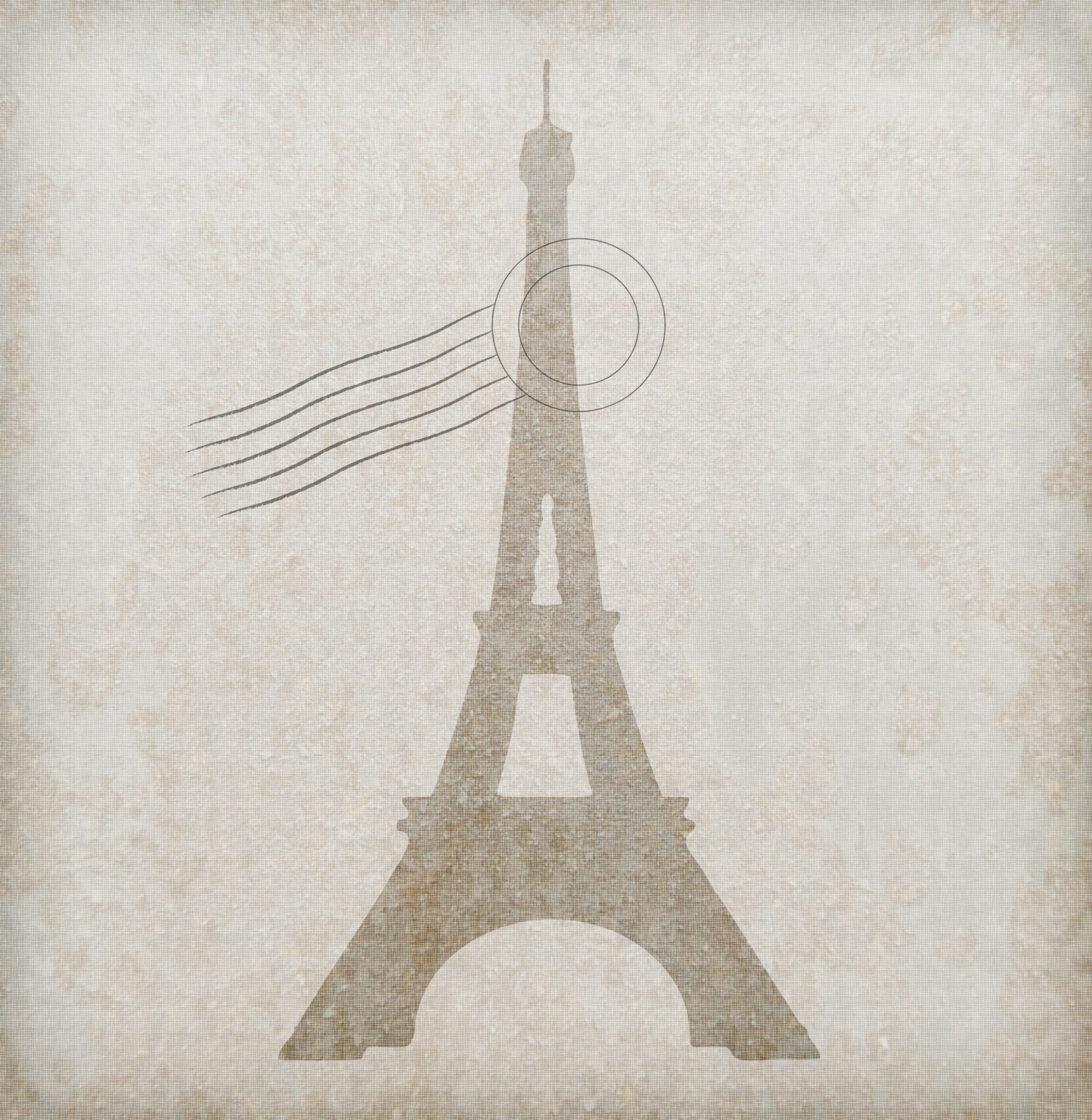 Eiffelturm Poststempel Weinlese