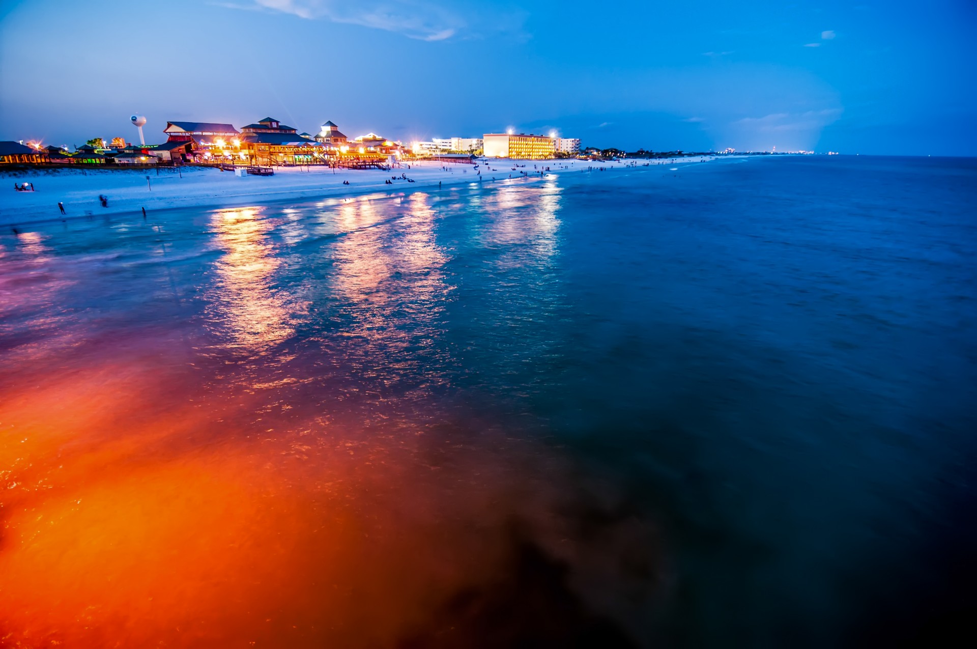 Флорида пляж сцену ночью