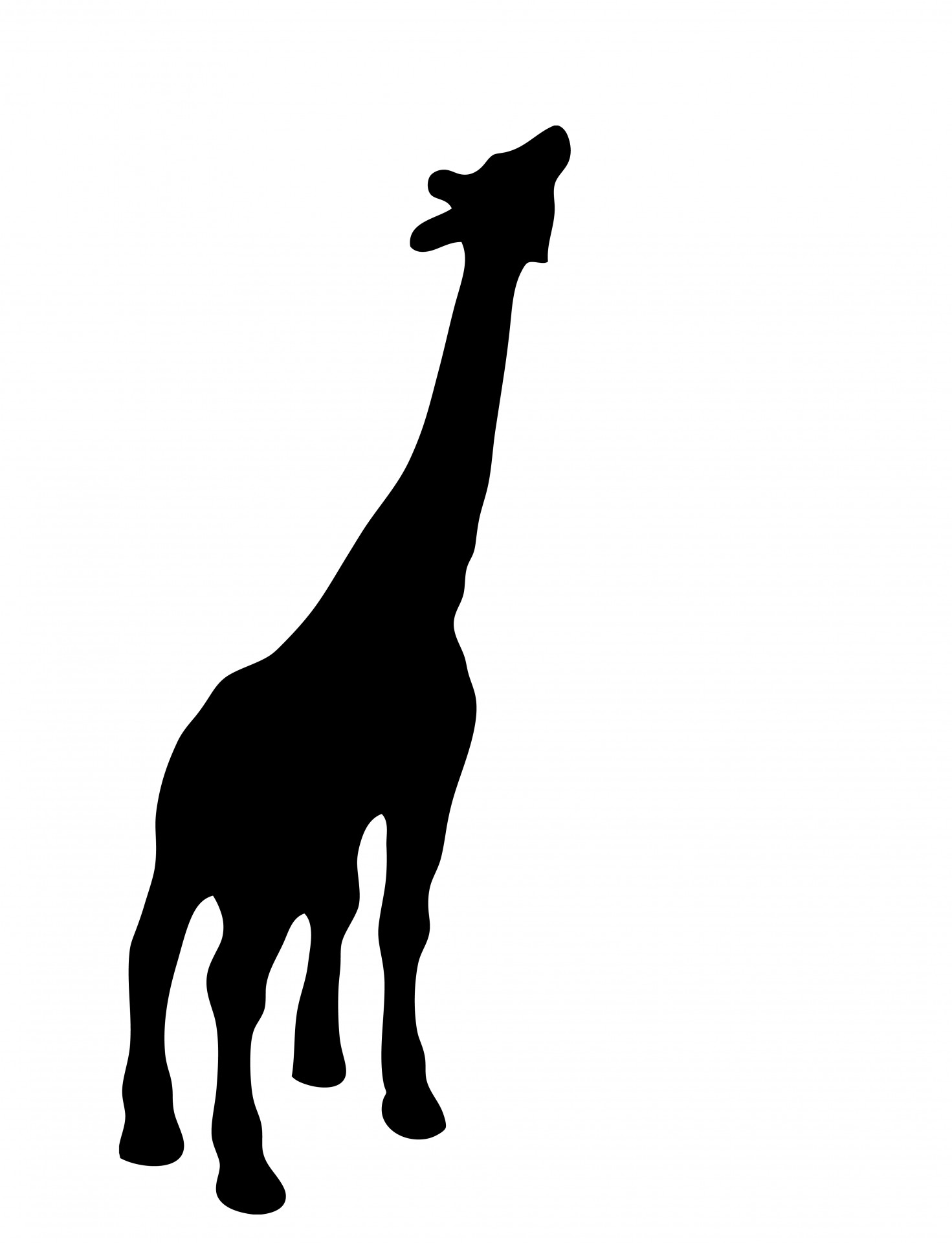 Жираф черный силуэт