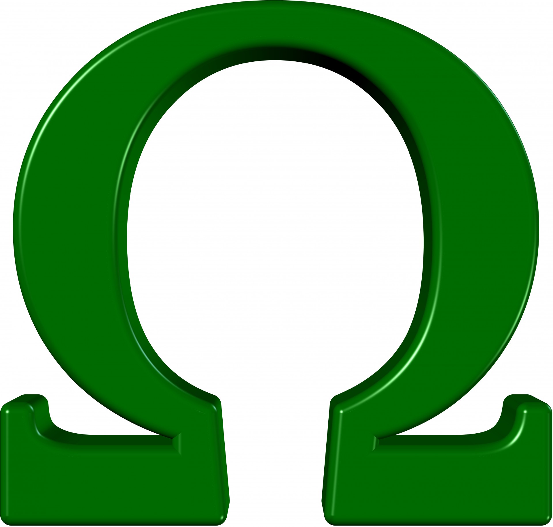 Зеленый знак омега