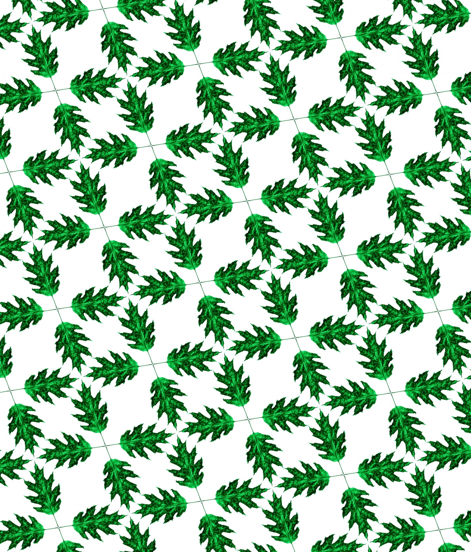 Шаблон с зелеными листьями