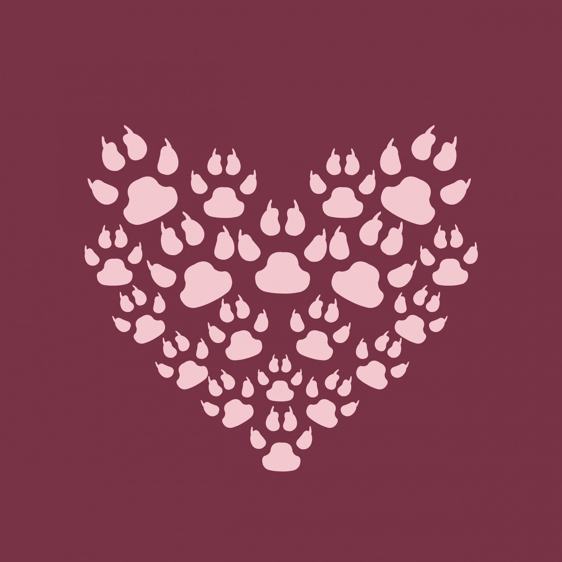 Paw Print Heart Background