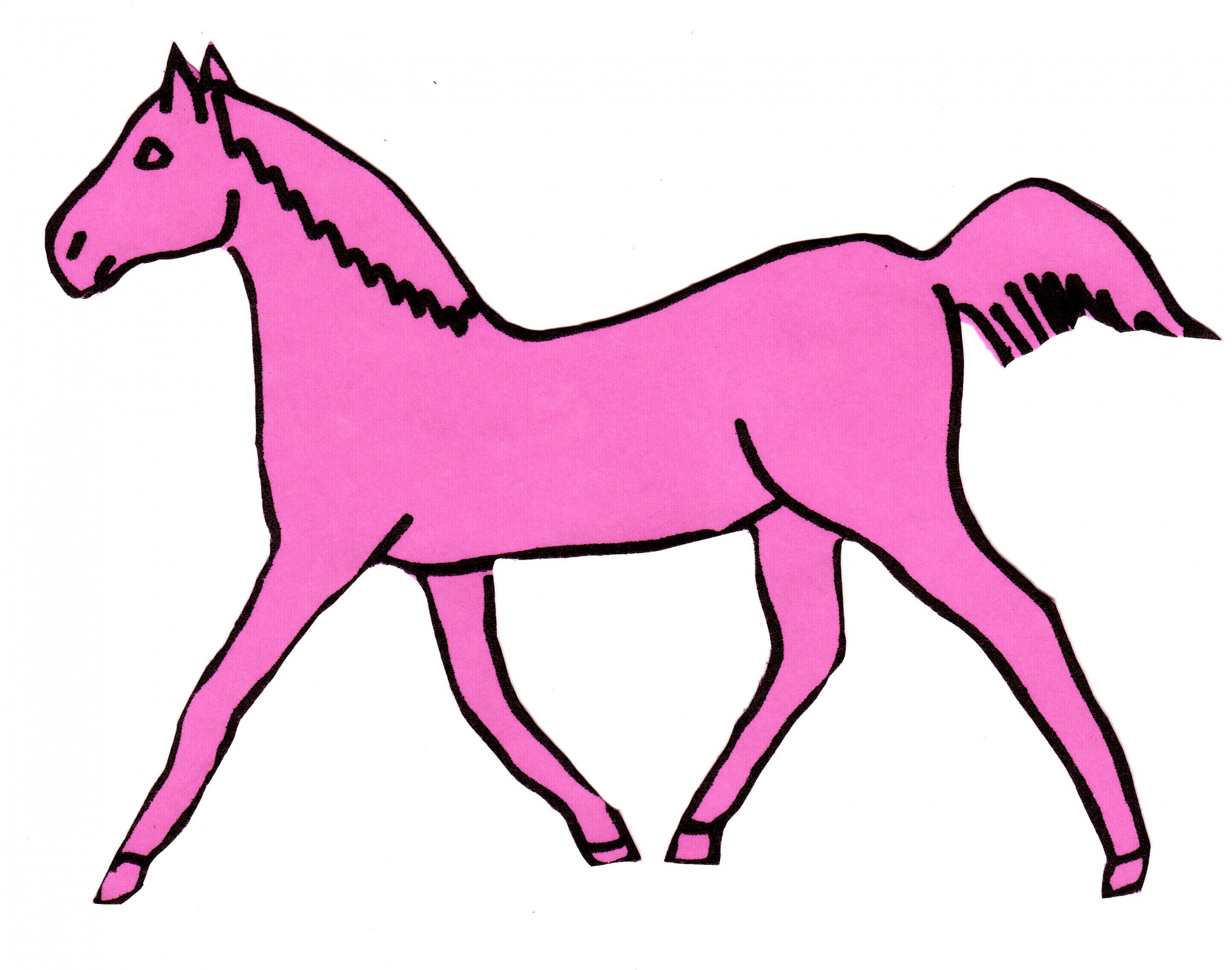 Розовая лошадь рысью