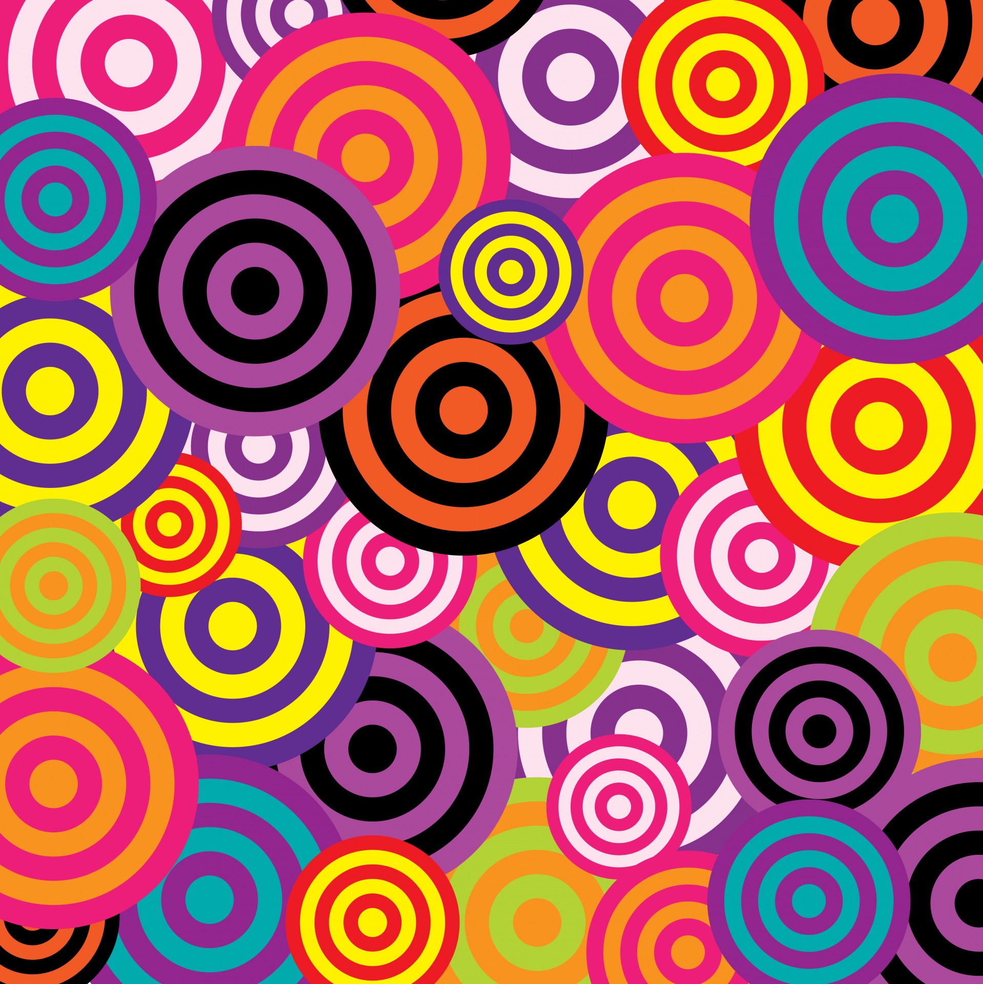 Les rétros cercles colorés 60