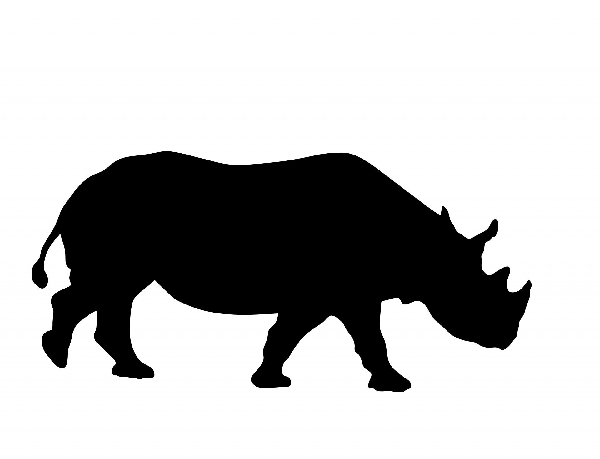 Rhino силуэт Clipart