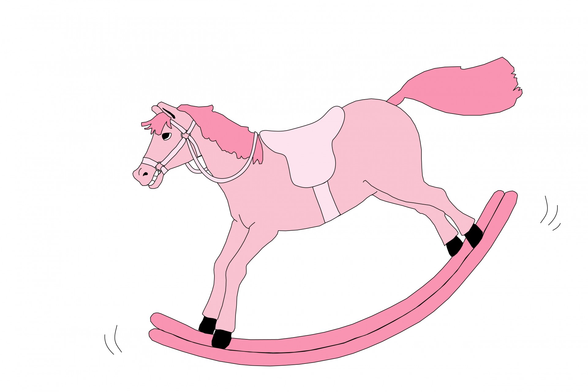 Cavallo a dondolo rosa ClipArt