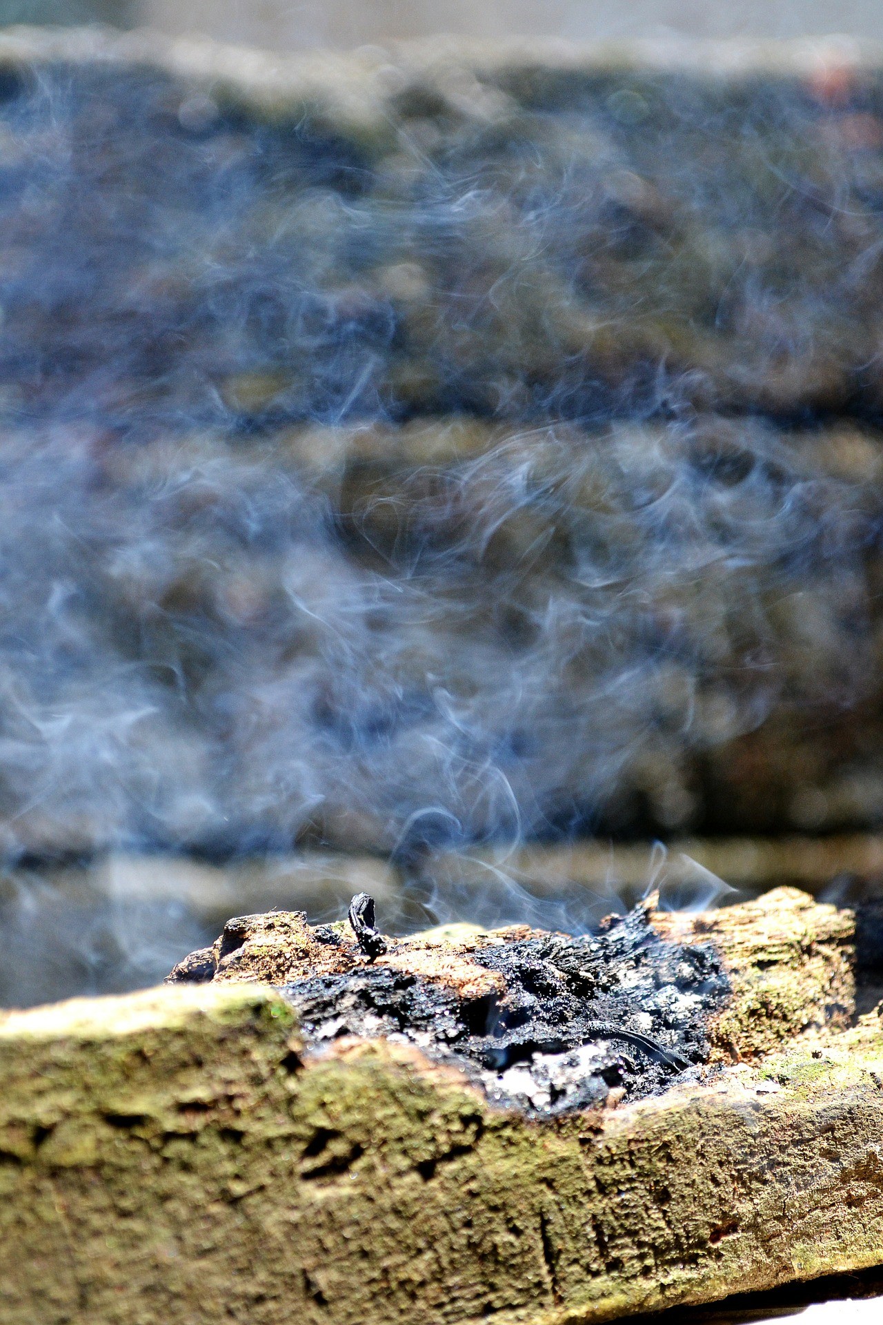 Smoke on log