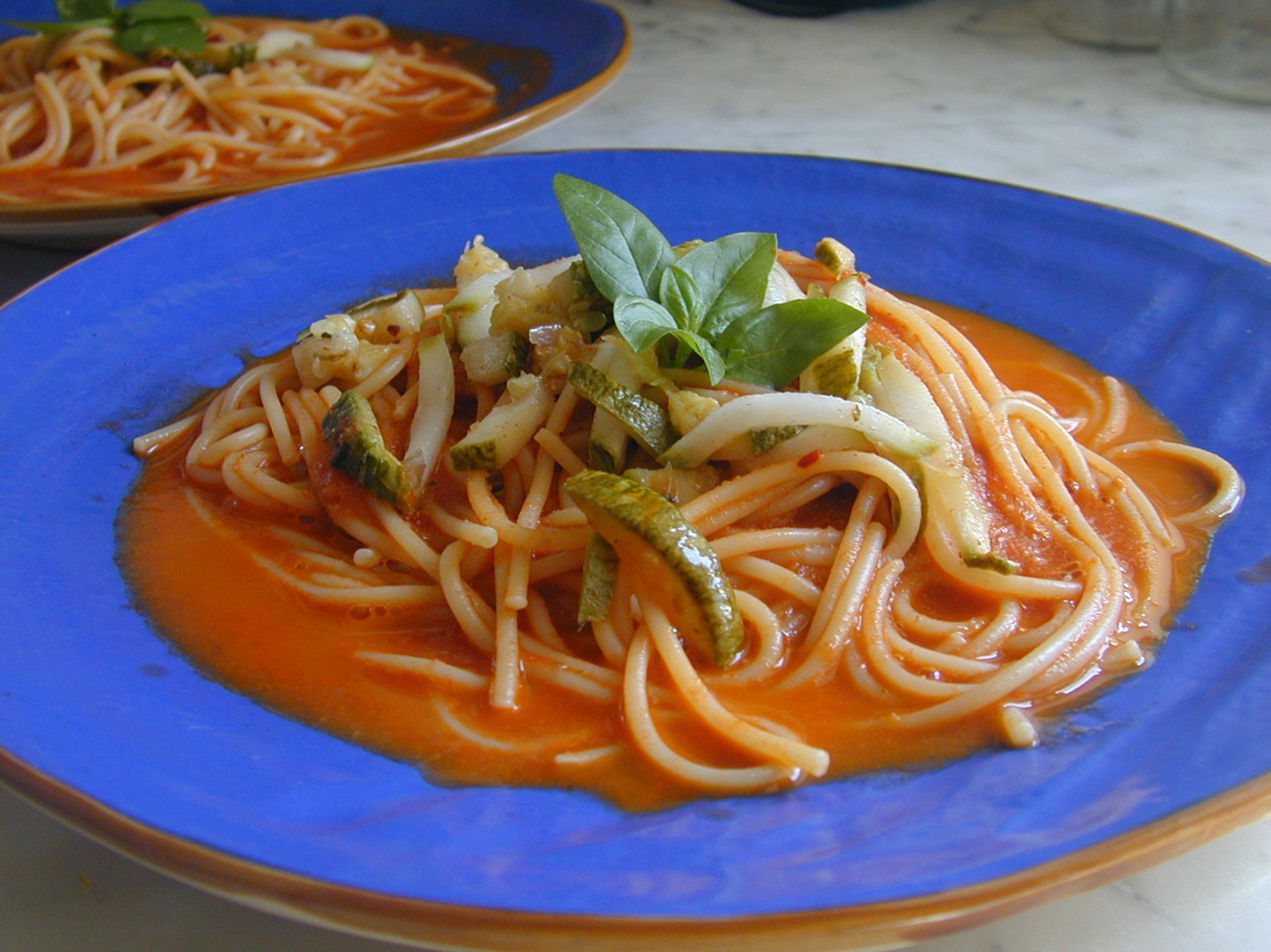 Sea espaguete com abobrinha