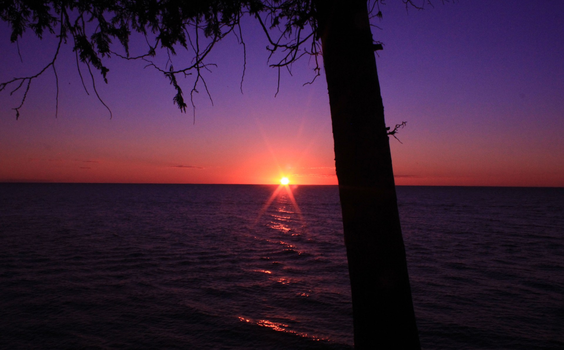 Zachód słońca nad jeziorem Michigan
