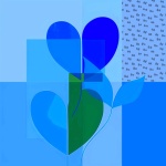 Abstract Flower Heart Art Print