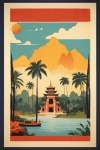 Reiseplakat mit Asienthema