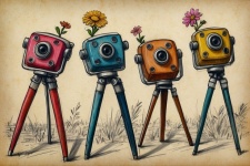 Cartoon-Kameras
