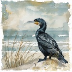 Cormorant Watercolor Art