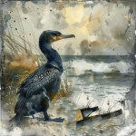 Cormorant Watercolor Art