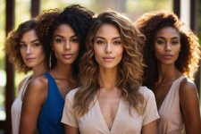 Grupo diversificado de mulheres bonitas