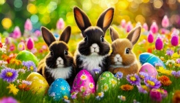 Oeufs de lapins de Pâques, art