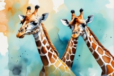 Giraf aquarel kunst achtergrond