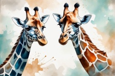 Giraf aquarel kunst achtergrond