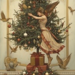 Ange de Noël vintage Impression artistiq