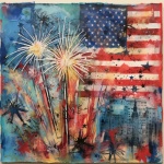 Independence Day Mixed Media Art