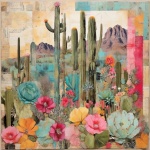 Lappendeken saguaro cactus kunstprint