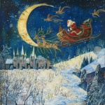 Christmas Santa Claus Sleigh Art
