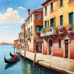 Plakat podróżniczy po Wenecji we Włoszec
