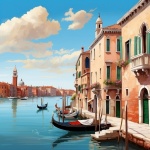 Plakat podróżniczy po Wenecji we Włoszec