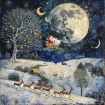 Christmas Santa Claus Reindeer Art