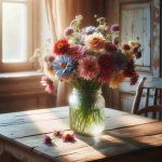 Blommor i vatten på bordet