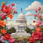 US Capital Building květinové umění
