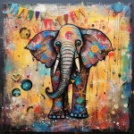 Whimsical elephant art print