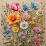 Vintage Colorful Flower Assortment
