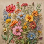 Vintage Flower Assortment Art Print