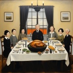 Vintage Thanksgiving Family Art