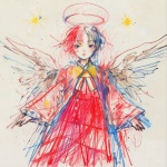 Angel Girl Abstract Sketched Art
