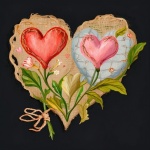 Impresión de arte de corazones de flores