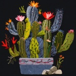 Blå Jean Cactus konsttryck