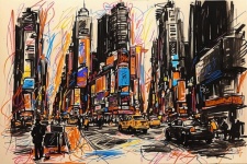 Artă schiță a orașului New York