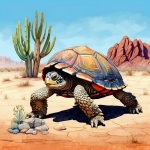 Wydruk artystyczny żółwia pustynnego