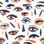 Kleurrijke ogen patroon papier kunst