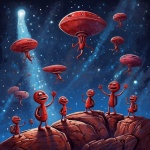Cartoon Aliens And Spaceships Art
