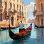 Venetië Italië gondel Art Print