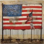 Umělecký tisk vlajky Spojených států