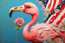 Americana Flamingo Art Print